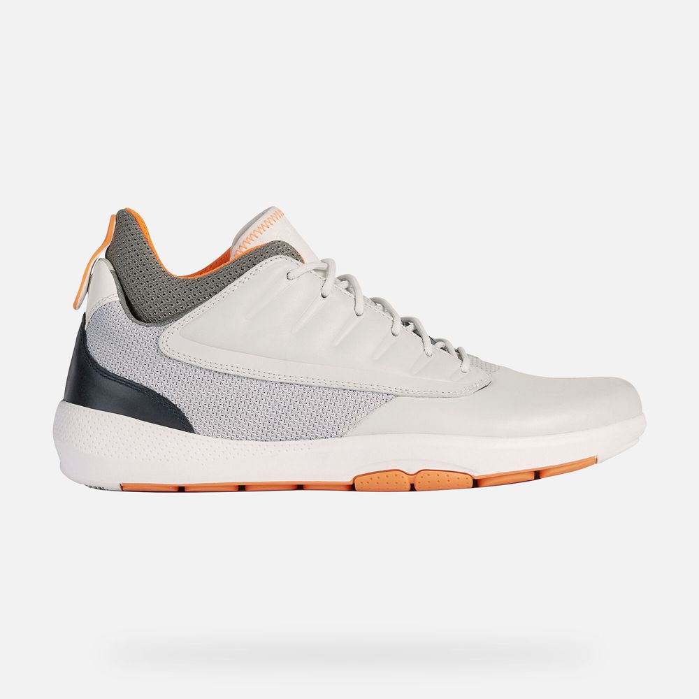 Tenis Geox Homem Branco/Laranja - Modual Abx - INTAP4650